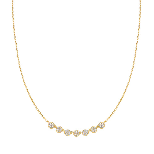 Gold Pavé Multi Beaded Chain Necklace